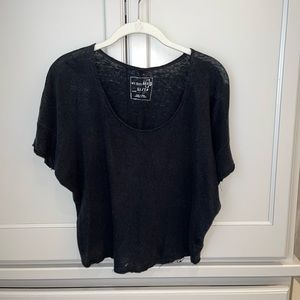 Free People Black Flowy T-Shirt